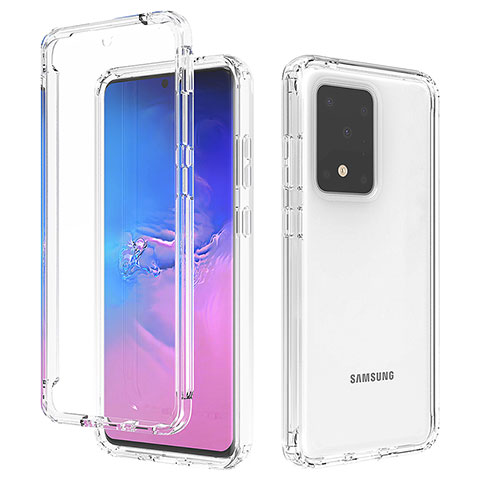 Custodia Silicone Trasparente Ultra Sottile Morbida Cover Fronte e Retro 360 Gradi Sfumato per Samsung Galaxy S20 Ultra 5G Chiaro