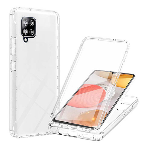 Custodia Silicone Trasparente Ultra Sottile Morbida Cover Fronte e Retro 360 Gradi Sfumato YB1 per Samsung Galaxy A42 5G Chiaro