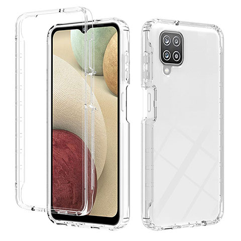 Custodia Silicone Trasparente Ultra Sottile Morbida Cover Fronte e Retro 360 Gradi Sfumato YB2 per Samsung Galaxy A12 Nacho Chiaro