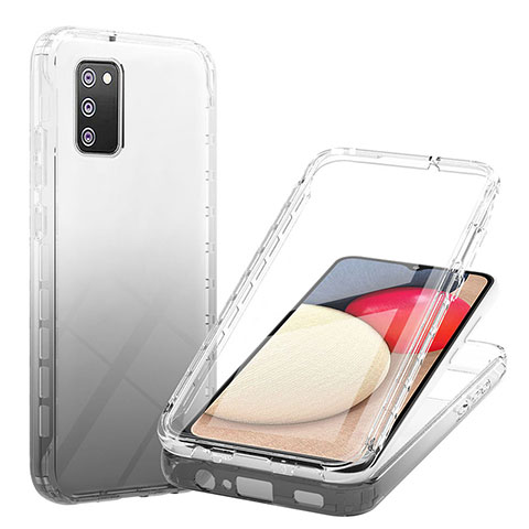 Custodia Silicone Trasparente Ultra Sottile Morbida Cover Fronte e Retro 360 Gradi Sfumato ZJ1 per Samsung Galaxy A03s Nero
