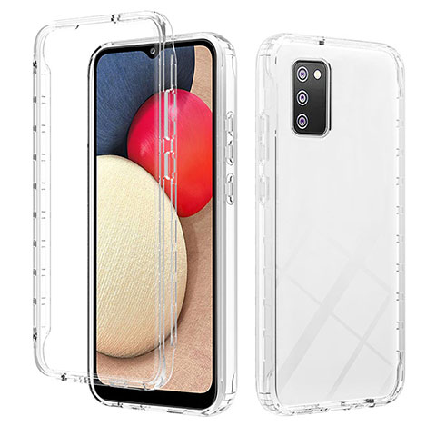 Custodia Silicone Trasparente Ultra Sottile Morbida Cover Fronte e Retro 360 Gradi Sfumato ZJ2 per Samsung Galaxy M02s Chiaro