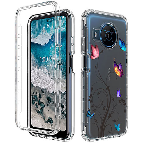 Custodia Silicone Trasparente Ultra Sottile Morbida Cover Fronte e Retro 360 HX2 per Nokia X100 5G Multicolore