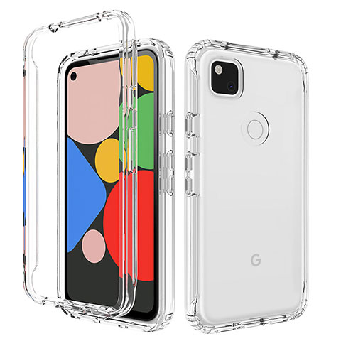 Custodia Silicone Trasparente Ultra Sottile Morbida Cover Fronte e Retro 360 per Google Pixel 4a Chiaro