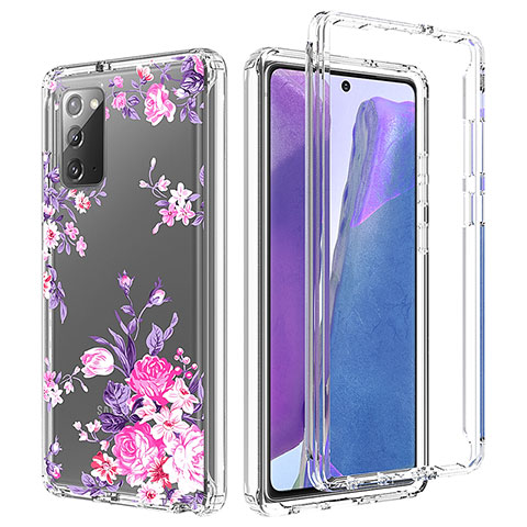 Custodia Silicone Trasparente Ultra Sottile Morbida Cover Fronte e Retro 360 per Samsung Galaxy Note 20 5G Rosa