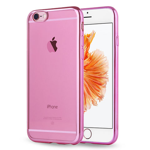 Custodia Silicone Trasparente Ultra Sottile Morbida Cover H17 per Apple iPhone 6S Rosa
