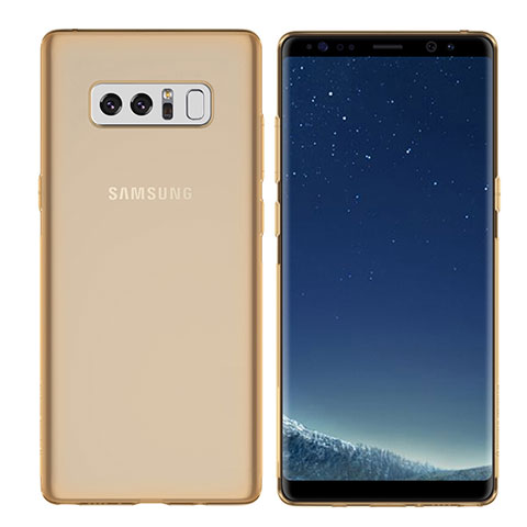 Custodia Silicone Trasparente Ultra Sottile Morbida H01 per Samsung Galaxy Note 8 Oro