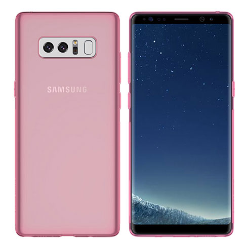 Custodia Silicone Trasparente Ultra Sottile Morbida H01 per Samsung Galaxy Note 8 Rosa