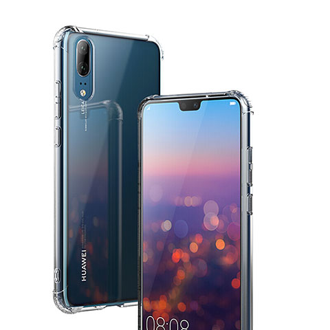 Custodia Silicone Trasparente Ultra Sottile Morbida K02 per Huawei P20 Chiaro