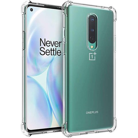 Custodia Silicone Trasparente Ultra Sottile Morbida K02 per OnePlus 8 Chiaro