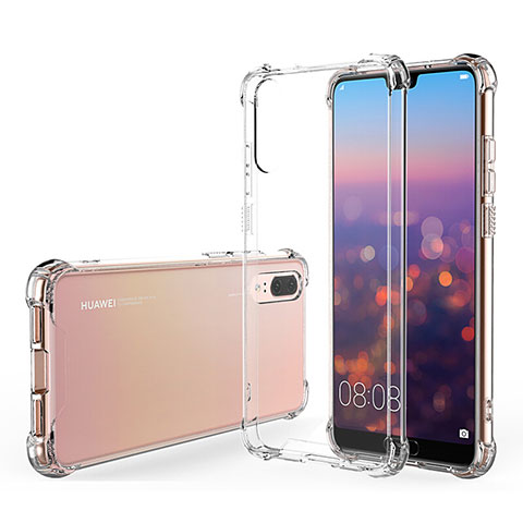 Custodia Silicone Trasparente Ultra Sottile Morbida K03 per Huawei P20 Chiaro