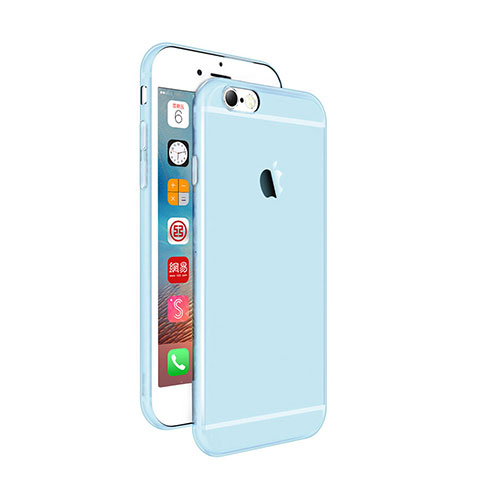 Custodia Silicone Trasparente Ultra Sottile Morbida per Apple iPhone 6 Plus Blu