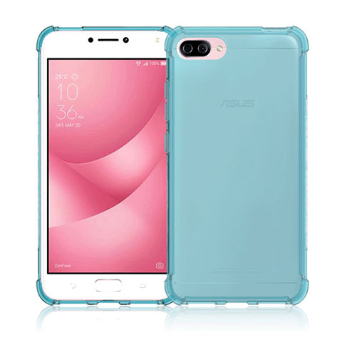 Custodia Silicone Trasparente Ultra Sottile Morbida per Asus Zenfone 4 Max ZC554KL Blu