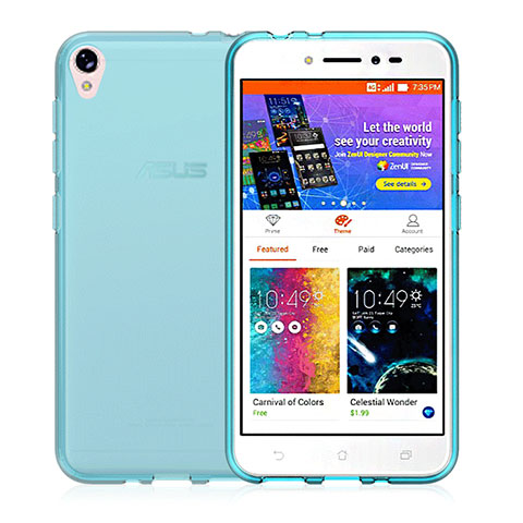 Custodia Silicone Trasparente Ultra Sottile Morbida per Asus Zenfone Live ZB501KL Blu