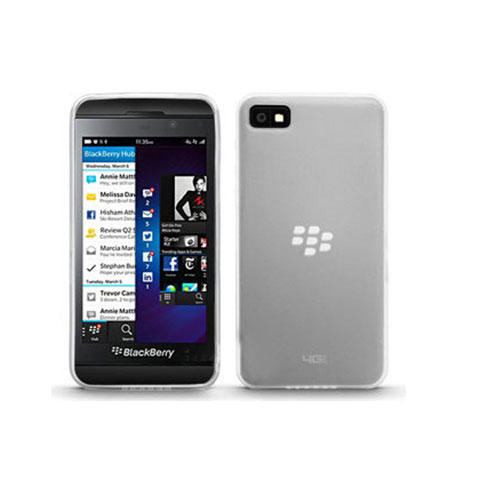 Custodia Silicone Trasparente Ultra Sottile Morbida per Blackberry Z10 Bianco