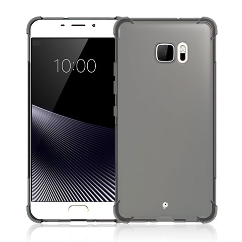 Custodia Silicone Trasparente Ultra Sottile Morbida per HTC U Ultra Grigio