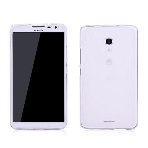 Custodia Silicone Trasparente Ultra Sottile Morbida per Huawei Ascend Mate 2 Bianco