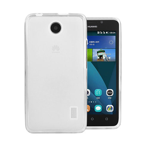 Custodia Silicone Trasparente Ultra Sottile Morbida per Huawei Ascend Y635 Dual SIM Bianco