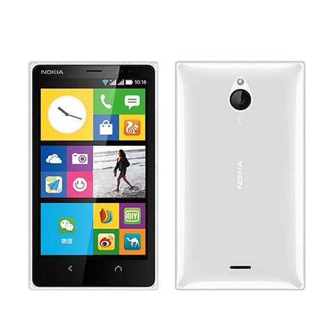 Custodia Silicone Trasparente Ultra Sottile Morbida per Nokia X2 Dual Sim Bianco