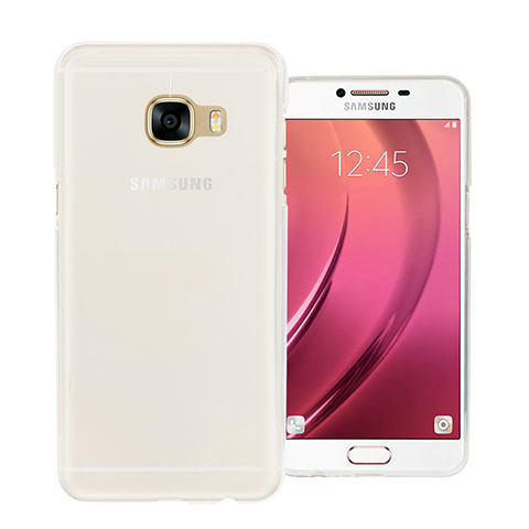 Custodia Silicone Trasparente Ultra Sottile Morbida per Samsung Galaxy C7 SM-C7000 Bianco