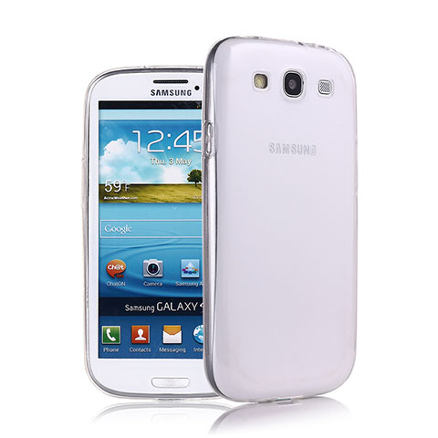 Custodia Silicone Trasparente Ultra Sottile Morbida per Samsung Galaxy S3 III LTE 4G Bianco