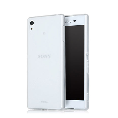 Custodia Silicone Trasparente Ultra Sottile Morbida per Sony Xperia Z3+ Plus Bianco