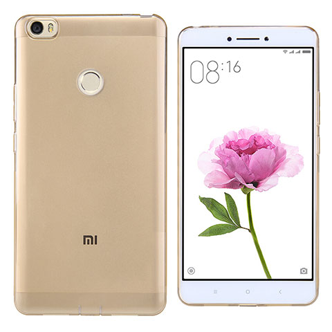 Custodia Silicone Trasparente Ultra Sottile Morbida Q02 per Xiaomi Mi Max Oro