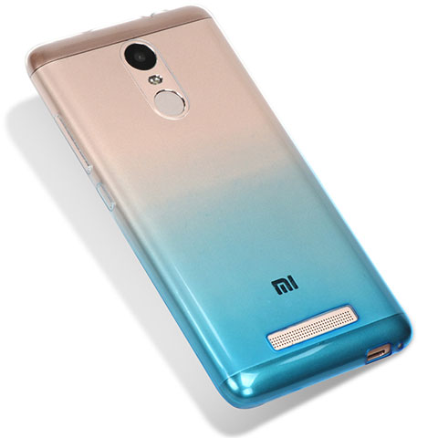 Custodia Silicone Trasparente Ultra Sottile Morbida Sfumato G01 per Xiaomi Redmi Note 3 Blu