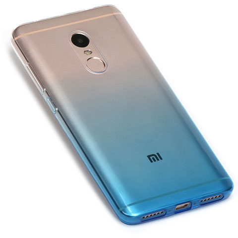 Custodia Silicone Trasparente Ultra Sottile Morbida Sfumato G01 per Xiaomi Redmi Note 4X High Edition Blu