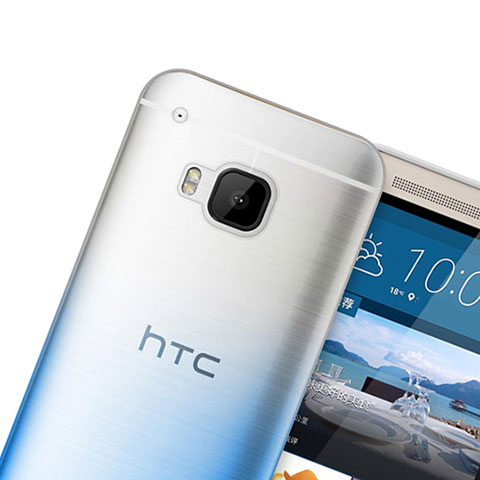 Custodia Silicone Trasparente Ultra Sottile Morbida Sfumato per HTC One M9 Blu