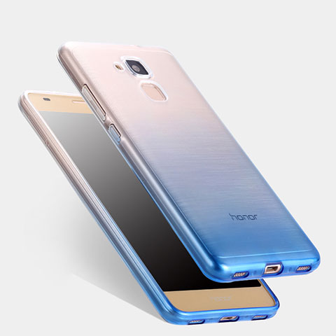 Custodia Silicone Trasparente Ultra Sottile Morbida Sfumato per Huawei Honor 7 Lite Blu