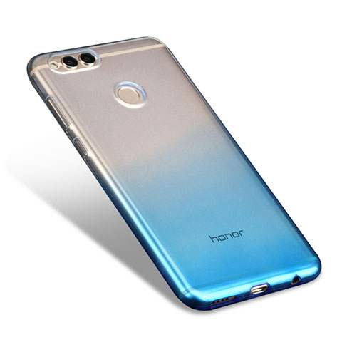 Custodia Silicone Trasparente Ultra Sottile Morbida Sfumato per Huawei Honor V10 Cielo Blu