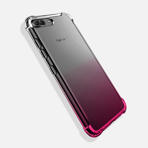 Custodia Silicone Trasparente Ultra Sottile Morbida Sfumato per Huawei Honor View 10 Rosa