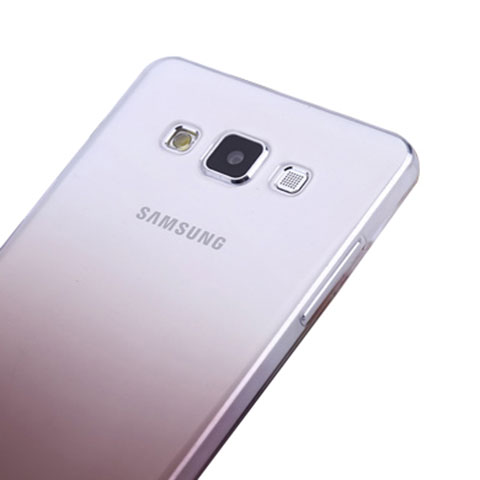 Custodia Silicone Trasparente Ultra Sottile Morbida Sfumato per Samsung Galaxy A5 Duos SM-500F Grigio