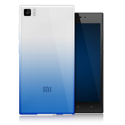 Custodia Silicone Trasparente Ultra Sottile Morbida Sfumato per Xiaomi Mi 3 Blu