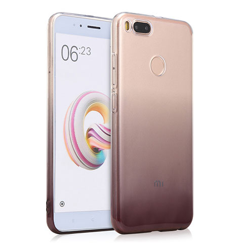 Custodia Silicone Trasparente Ultra Sottile Morbida Sfumato per Xiaomi Mi A1 Grigio