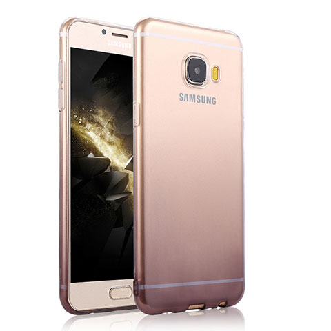 Custodia Silicone Trasparente Ultra Sottile Morbida Sfumato T04 per Samsung Galaxy C5 Pro C5010 Grigio