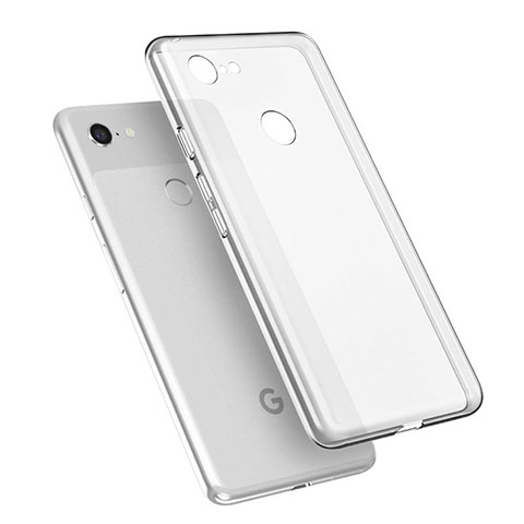 Custodia Silicone Trasparente Ultra Sottile Morbida T02 per Google Pixel 3 XL Chiaro