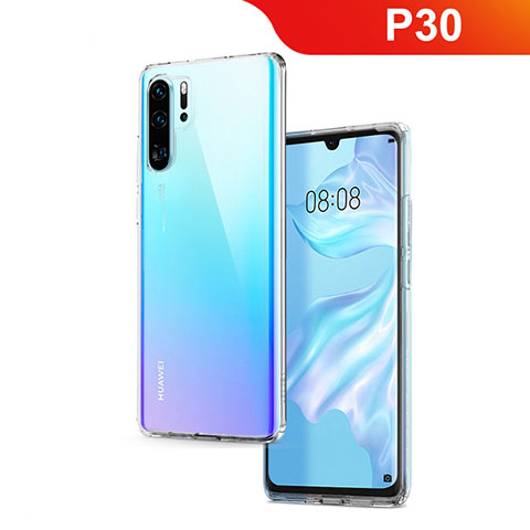 Custodia Silicone Trasparente Ultra Sottile Morbida T02 per Huawei P30 Pro Chiaro