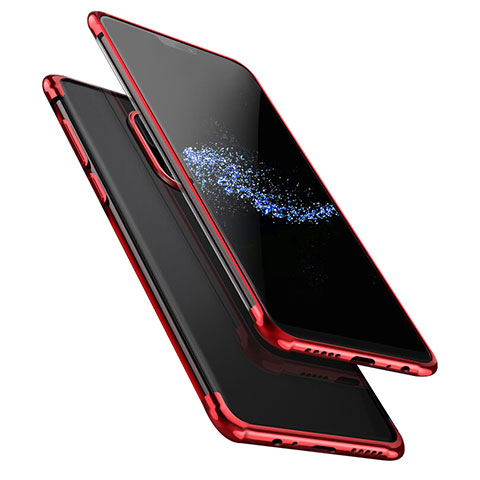 Custodia Silicone Trasparente Ultra Sottile Morbida T02 per OnePlus 6 Rosso