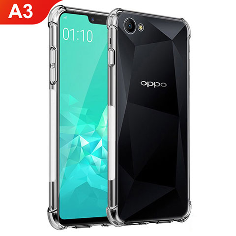 Custodia Silicone Trasparente Ultra Sottile Morbida T02 per Oppo A3 Chiaro