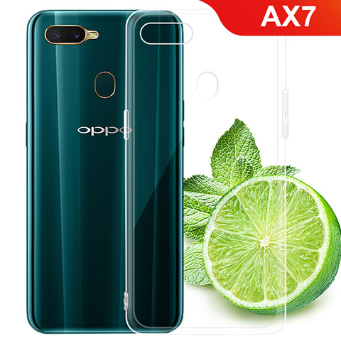 Custodia Silicone Trasparente Ultra Sottile Morbida T02 per Oppo AX7 Chiaro