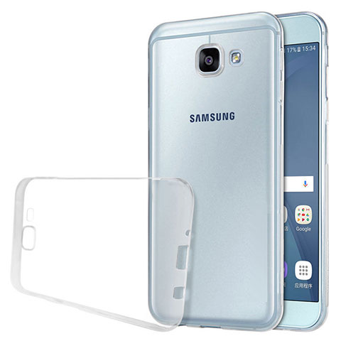 Custodia Silicone Trasparente Ultra Sottile Morbida T02 per Samsung Galaxy A8 (2016) A8100 A810F Chiaro