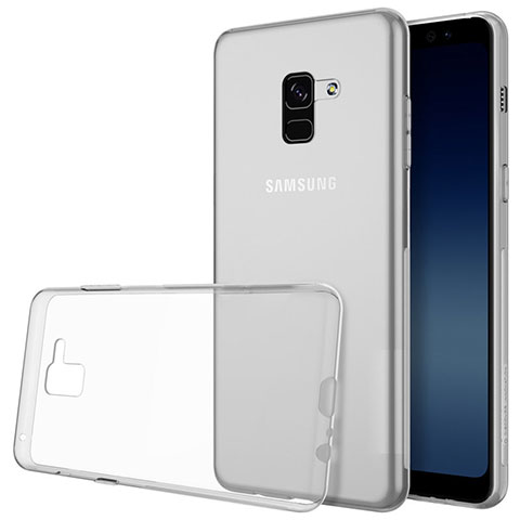 Custodia Silicone Trasparente Ultra Sottile Morbida T02 per Samsung Galaxy A8+ A8 Plus (2018) Duos A730F Chiaro