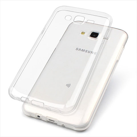 Custodia Silicone Trasparente Ultra Sottile Morbida T02 per Samsung Galaxy J7 SM-J700F J700H Chiaro
