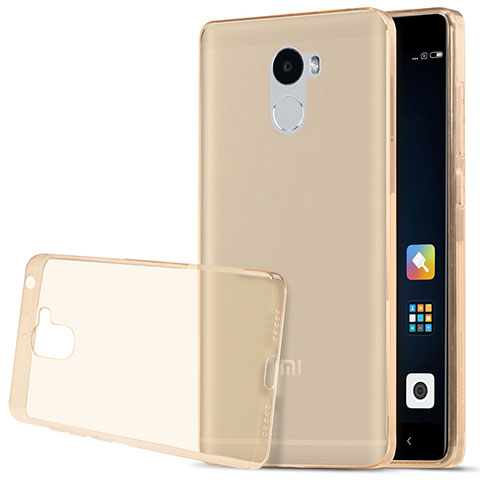 Custodia Silicone Trasparente Ultra Sottile Morbida T03 per Xiaomi Redmi 4 Standard Edition Oro