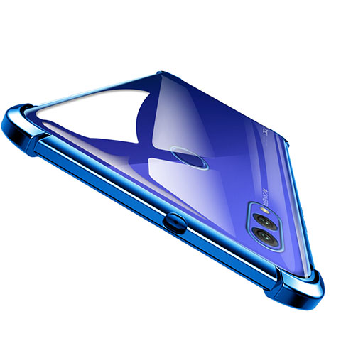 Custodia Silicone Trasparente Ultra Sottile Morbida T04 per Huawei Honor Note 10 Blu