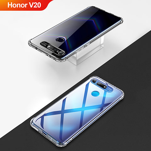 Custodia Silicone Trasparente Ultra Sottile Morbida T04 per Huawei Honor View 20 Chiaro