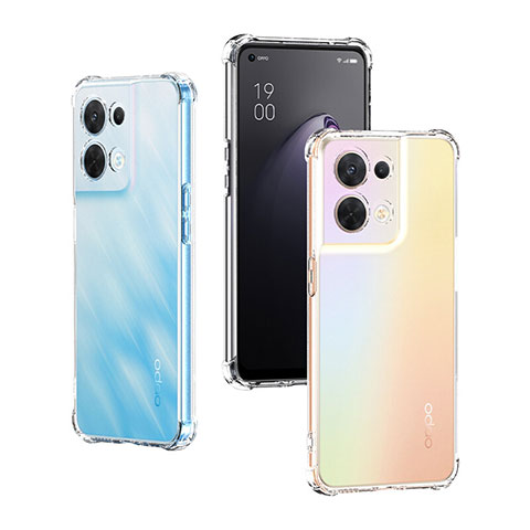 Custodia Silicone Trasparente Ultra Sottile Morbida T04 per Oppo Reno9 Pro+ Plus 5G Chiaro