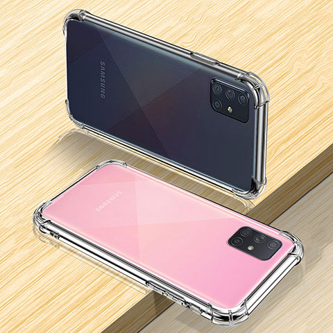 Custodia Silicone Trasparente Ultra Sottile Morbida T04 per Samsung Galaxy A71 4G A715 Chiaro