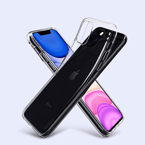 Custodia Silicone Trasparente Ultra Sottile Morbida T06 per Apple iPhone 11 Pro Max Chiaro